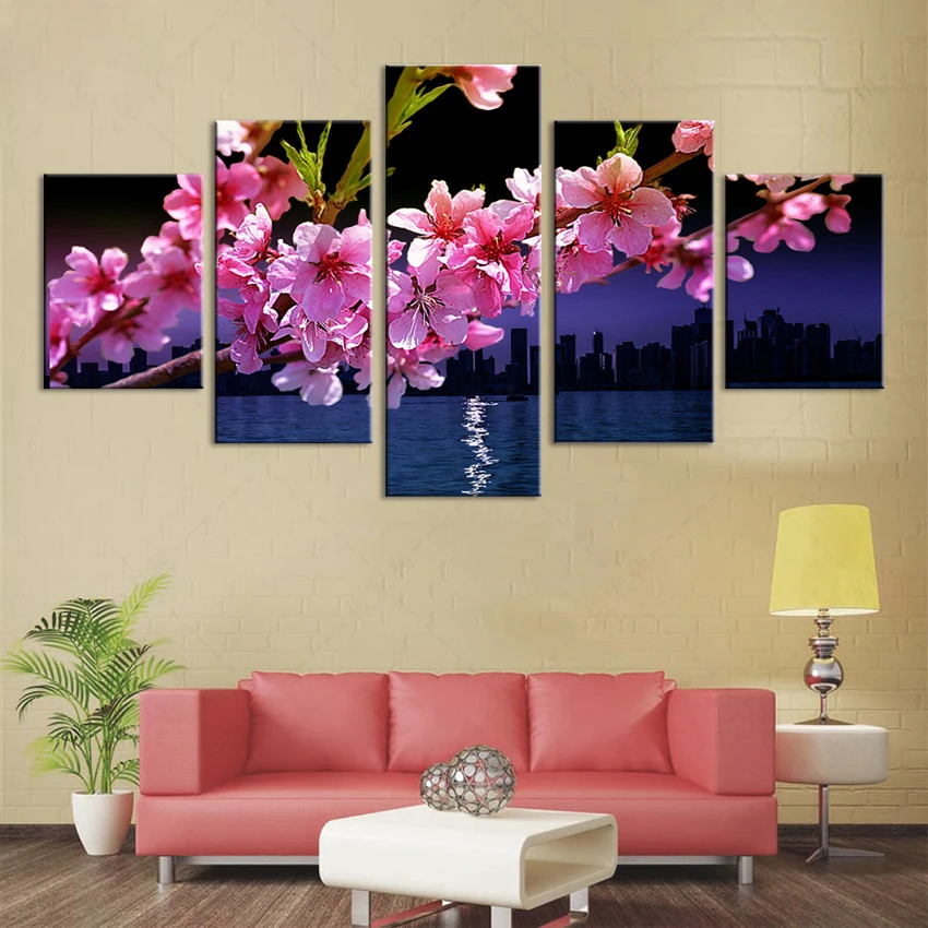 5 шт. декоративные картины Золотая Орхидея|decoration for living room|modular picturesprints painting |