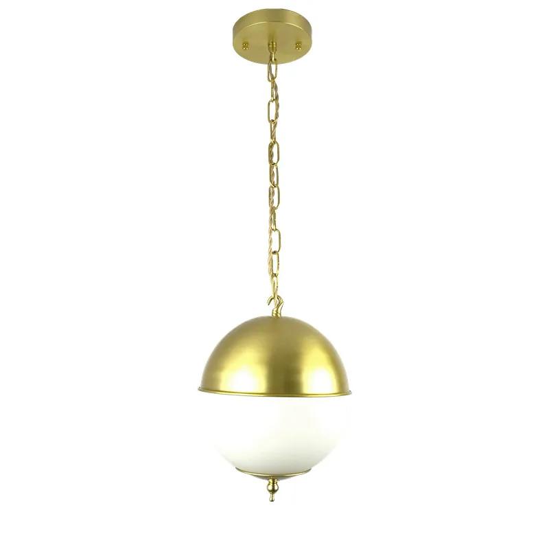 Brass Pendant Light Cord modern glass round white ball brass pendant light led chain cord copper lamp fixture for living room window shop home decoration in pendant lights from