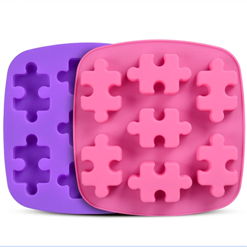 1pc Silicone Cavities Puzzles Mold Cool Ice Cub eSoap Cake Baking