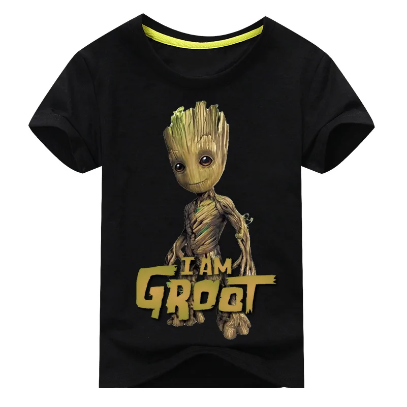 Детская футболка «I Am Groot» для детей, летняя футболка с короткими рукавами, топы, одежда детские Забавные футболки с 3D принтом, костюм топ для мальчиков и девочек, DX038