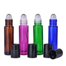 (300 PCS/lot) 10ml Mini bouteille de médecine rechargeable voyage bouteilles d'huile rechargeables vide métal Roll-on Flacon de parfum