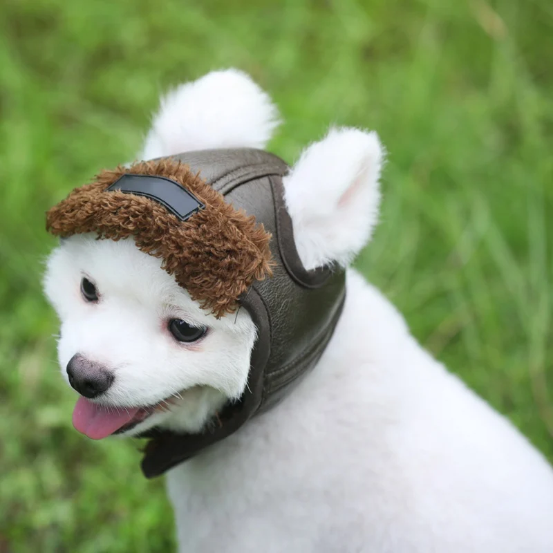 Милая собака шлем летчика из искусственной кожи собака щенок зимняя шапка Кашемир прохладный удобный красивый Difraz Para Perro для маленьких собак