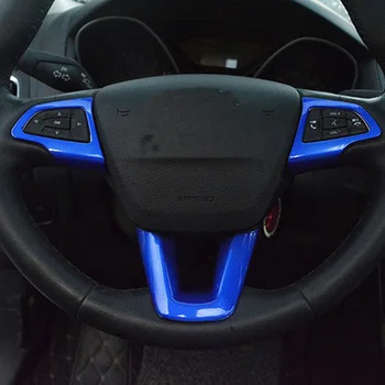 

ABS Paint Car Steering Wheel Decoration Trim Sequins Sticker for Ford Focus 4 MK4 2014 2015 2016 2017 Car Accessories3Pcs/Set