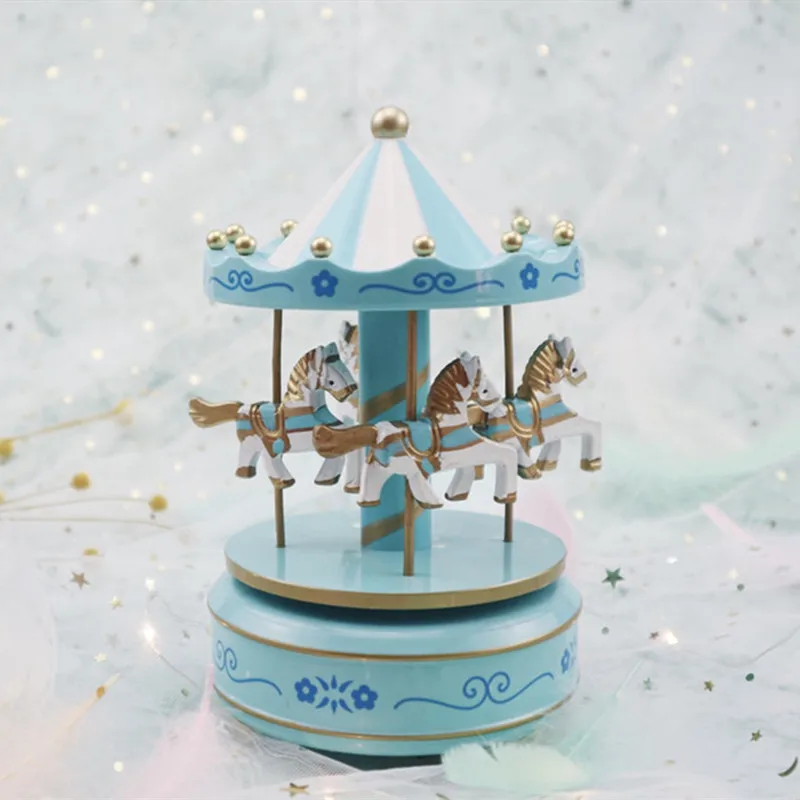 Круглые музыкальные шкатулки Merry-go-round, Геометрическая музыкальная декорация для детской комнаты, подарки унисекс, Деревянная Рождественская карусель, коробка для домашнего декора