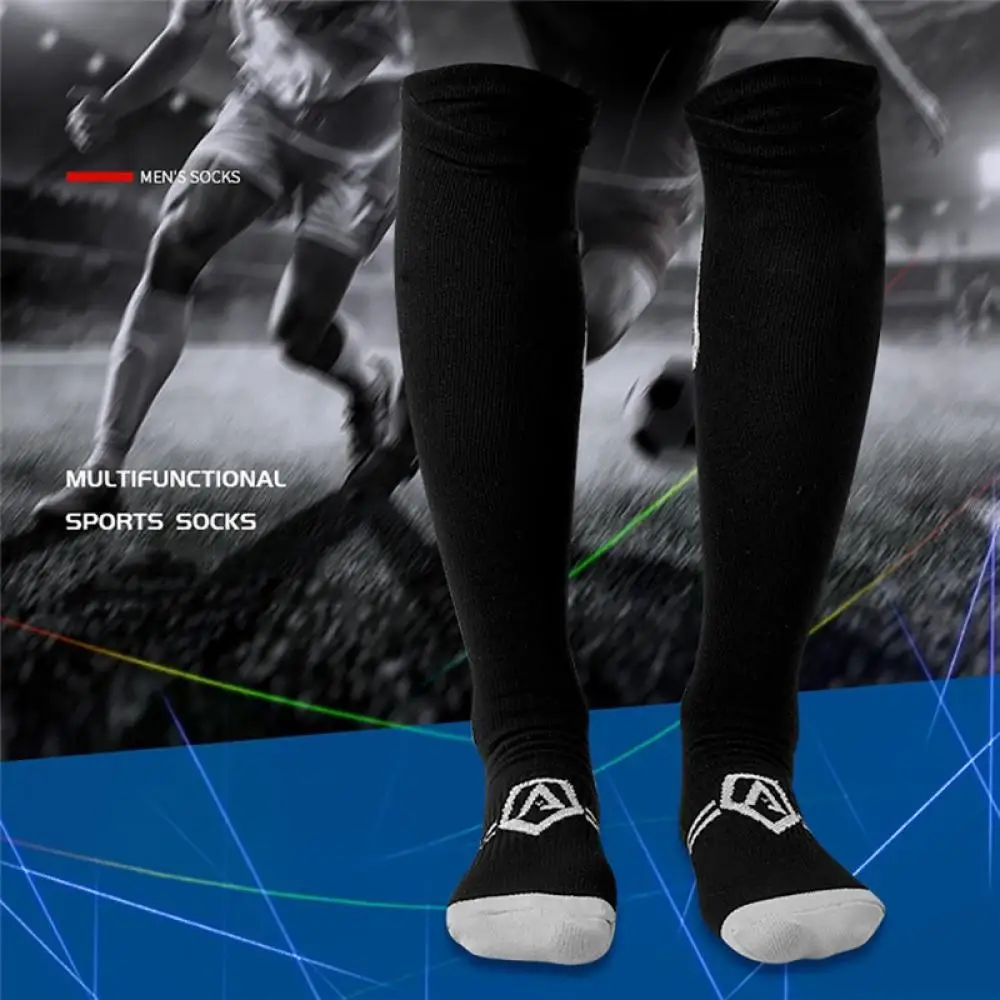 1 Pair Long Soccer Stockings Men Sports Socks Knee Legging Stockings Soccer Baseball Football Over Knee Ankle Men Socks