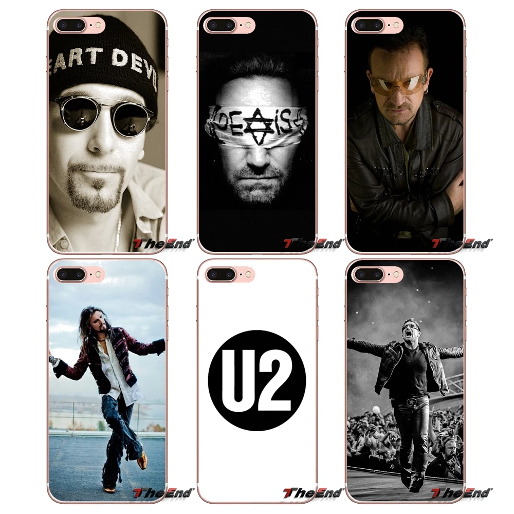 

For Apple iPhone X 4 4S 5 5S SE 5C 6 6S 7 8 Plus 6sPlus 6Plus 7plus 8plus Soft Transparent Shell Covers Bono U2 Band