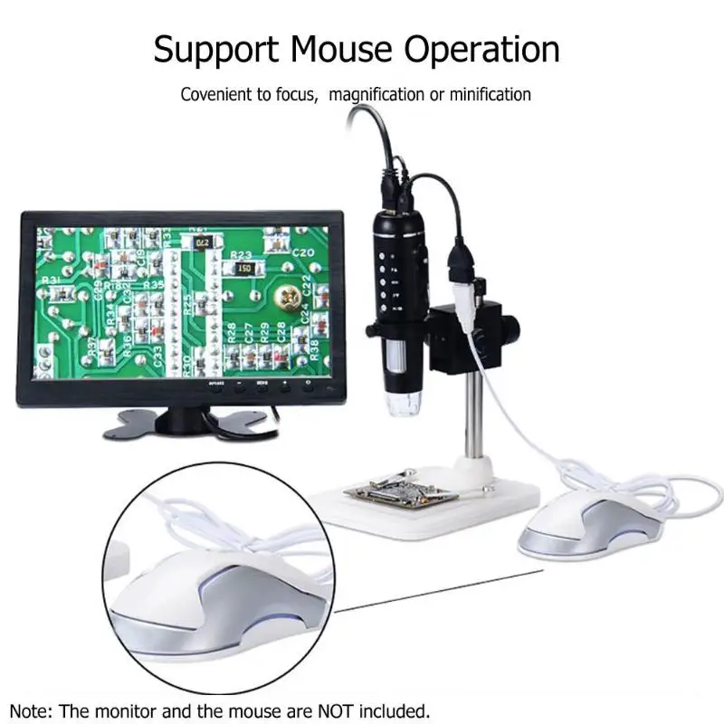 

Portable USB Digital Microscope 1000X Digital 5MP HD 1080P 8LED HDMI Microscope Camera Magnifier with Base Stand US Plug