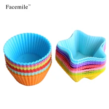 Facemile 24 шт./компл. Звезда Круглый Форма Маффин кекс выпечки помадку Muffin торт кекс лайнеры пресс-формы для украшения торта инструменты ZH054