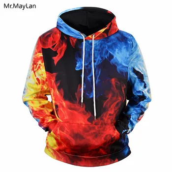 

Hipster Printing Red Blue Fire Flame 3D Jackets Men/Women Fashion Pullover Hoodies Boys Streetwear Hood Sweatshirt Tracksuits