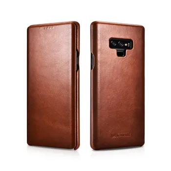 

High Quality ICARER Handmade Retro Genuine Leather Case For Samsung Galaxy Note9 Vintage Leather Case For Note9 Flip Cover