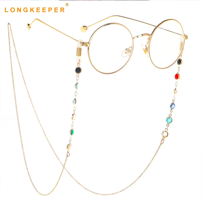 

2019 Women Glasses Chain Landyards Fashion Colorful Glass Beaded Sunglasses Holder Women Eyewear Chain Straps cordon gafas