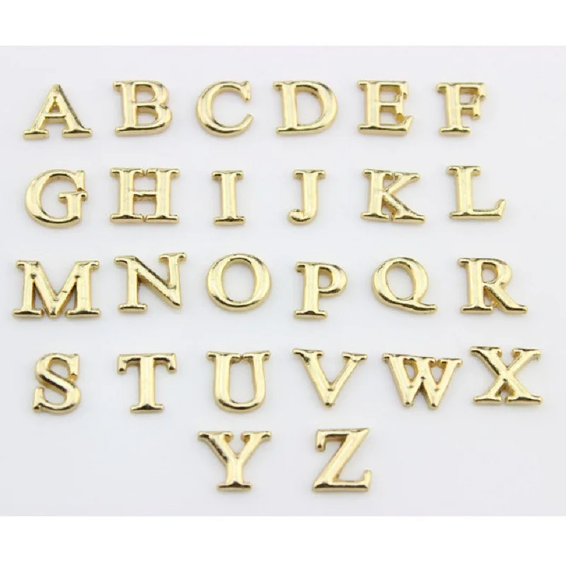 

130PCS Alloy Floating Charms for Locket Pendant A-Z Alphabet Letter Initial Charms Jewelry For Living Locket