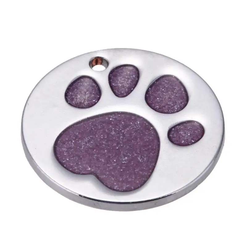 Dog Cat Tags Engraved Cat Dog Puppy Pet ID Name Collar Tag Pendant Pet Accessories Paw Glitter Pendant