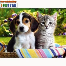 Полный квадратный алмаз 5D поделки алмазов картина фото на заказ "собак и кошек" 3D Вышивка крестом мозаичный Декор