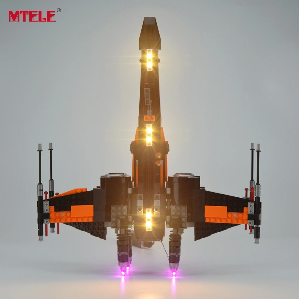 MTELE брендовый светодиодный светильник для 75102/75149 Poe X-Wing Fighter строительный блок светильник ing набор совместим с моделью 05029/05004