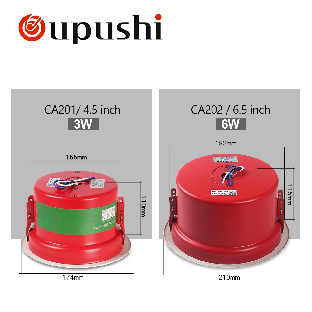 OUPUSHI CA202 3-10 Вт водонепроницаемые, огнеупорные накладные динамики, Встроенные динамики, системы общественного вещания адресные колонки