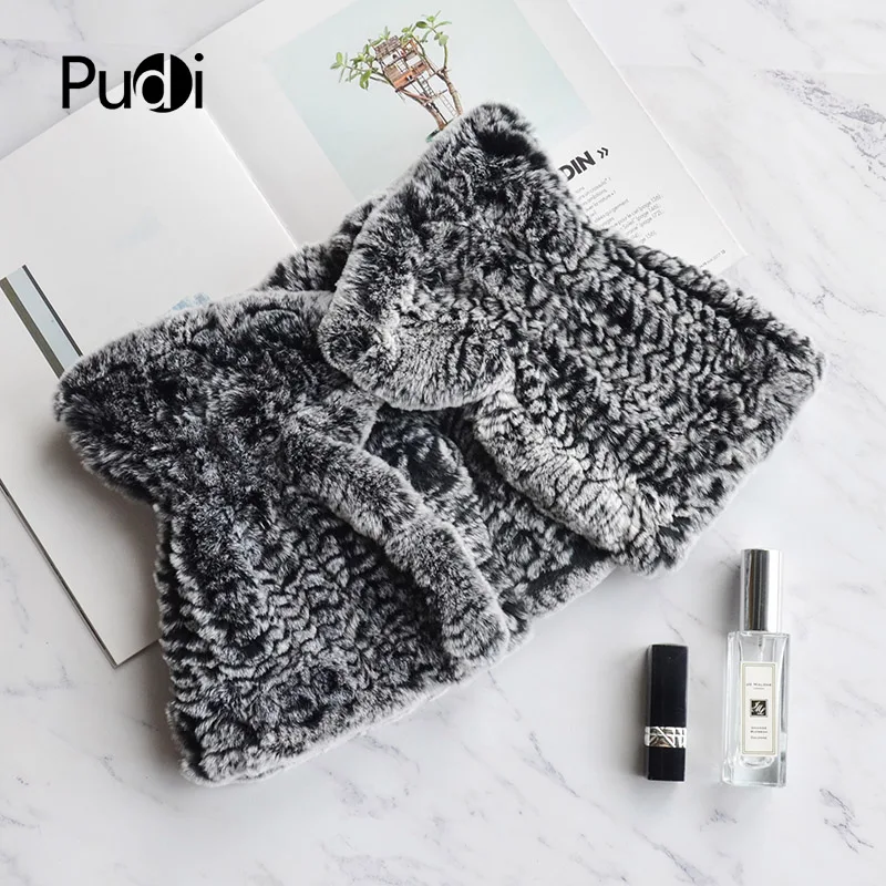 

PUDI CK802 women real fur shawl 2018 winter new natural rex rabbit fur pashmina wraps shawls poncho