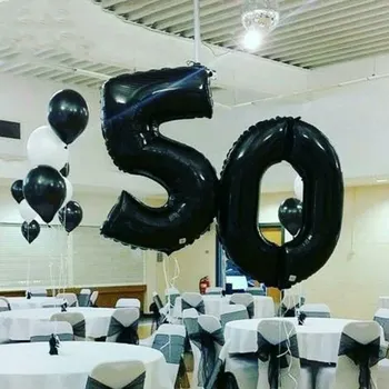 

2pcs/lot large size number 50 foil helium balloons adults aged 50th party supplies birthday party anniversary decoration balon