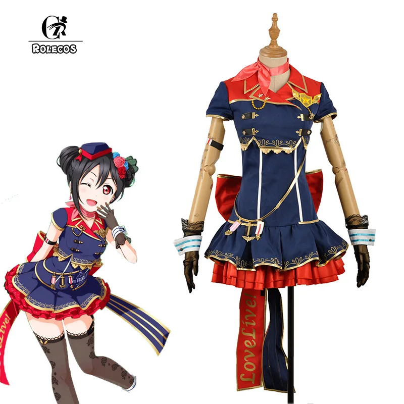 ROLECOS аниме Love Live Nico Yazawa Костюм для костюмированной вечеринки платье Голубое