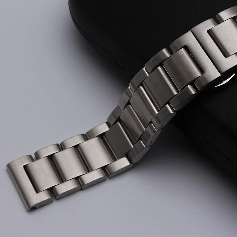 18 мм 20 мм 22 мм 24 мм Нержавеющая сталь часы ремешок серебристый матовый мужские роскошные замена металлический ремешок для часов браслет аксессуары