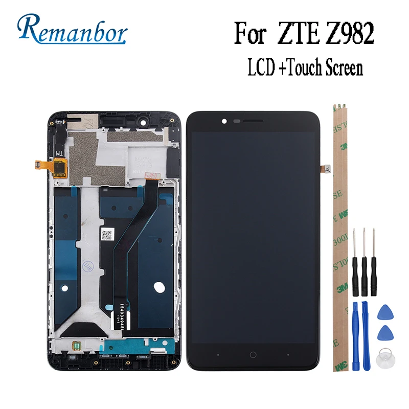 

Remanbor For ZTE Blade Z Max Z982 LCD Display And Touch Screen +Frame Assembly Phone Accessory For ZTE Z982 Repair Parts +Tools