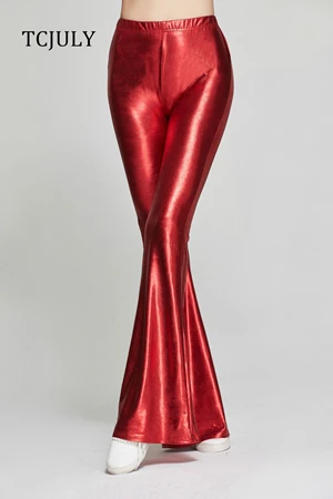 red leather bell bottoms