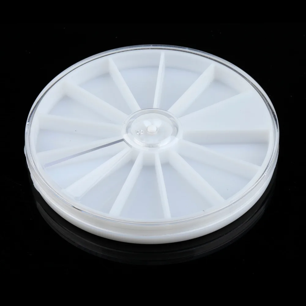

12 Grid Tool Jewelry Beads Rotatable Round Environmental PP Organizer Boxes Packaging Containers for Beads