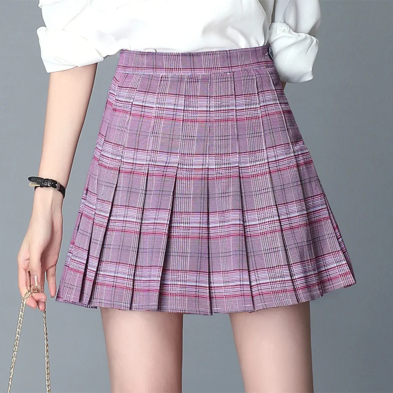 Blue Plaid Japanese Skirt School Plus Size Cute Skirt Kawaii Mini ...