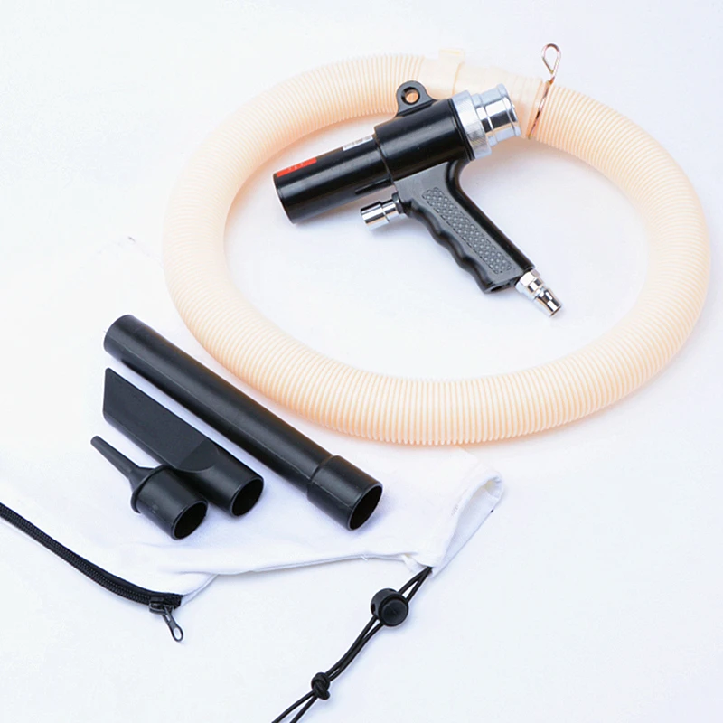 New 1pcs 2in1 Pneumatic vacuum cleaner gun Blowing guns with3 Nozzle Pneumatic Tool Fast