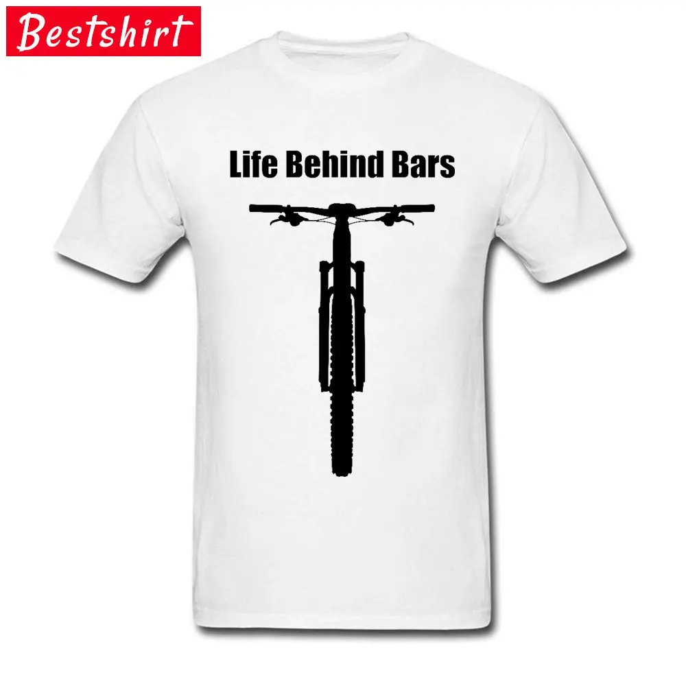 Life-Behind-Bars-Mountain-Bike Tops Tees NEW YEAR DAY Crew Neck All Cotton Men's T-shirts Funny Clothing Shirt 2018 New Fashion Life-Behind-Bars-Mountain-Bike white