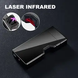 Лазерная инфракрасная Зажигалка USB Электронная зажигалка двойная дуга прикуриватель перезаряжаемые гаджеты для мужчин Подарки