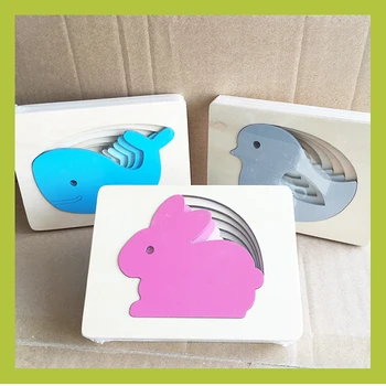 

New Children Kids Puzzles Educational Toy Animal Type Wooden Intelligence Baby Children Baby Play Classic DIY Toy Set