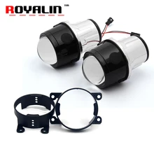 ROYALIN Fog Projector Lens for Ford 2.5 inch Full Metal Bi-Xenon H11 Fog Lenses DIY for Honda CRV Fit/ Subaru/ Renualt/Suzuki