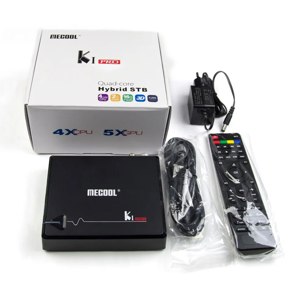 Mecool KI PRO DVB-T2 Android Smart tv Box DDR4 2 ГБ/16 ГБ DVB T2 S2 Android 7,1 Amlogic S905D 2,4G/5G 4K спутниковый ресивер