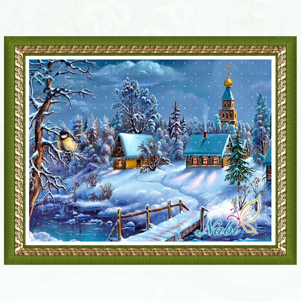 

winter drawing beads pictures 682EE - Square diamond mosaic painting Diamond embroidery cross stitch