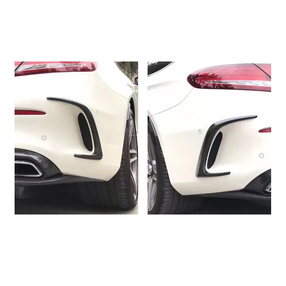 Carbon Fiber Rear Bumper Trims Side Vents for Benz W205 C63 Coupe AMG 15-18