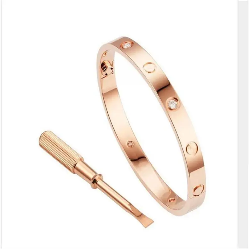

PJX Women's Clasp Couple Handornaments Rose Gold Titanium Steel Screwdriver Open Bracelet
