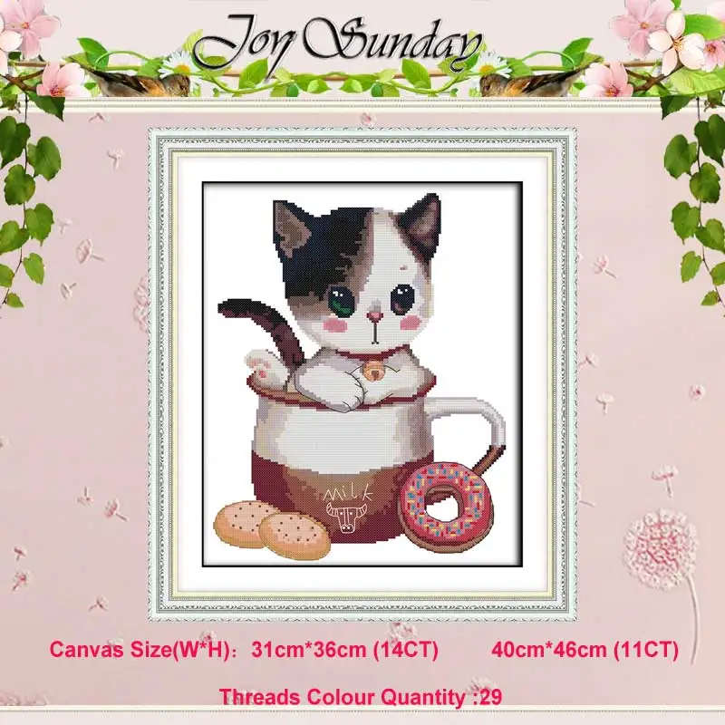 Counted Cross Stitch Kit Flowers DIY Unprinted Canvas