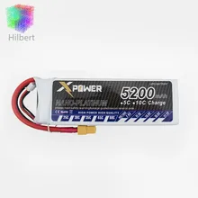 Hilbert 1pcs XT60 Plug 5200Mah 11.1V 3S 30C Li-po Battery For DIY Racing RC Helicopter Qudcopter Drone Truck Car Boat parts