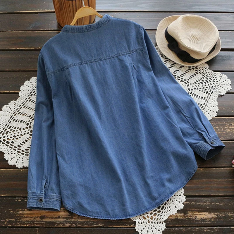 mulheres, gola v, camisa de manga comprida,