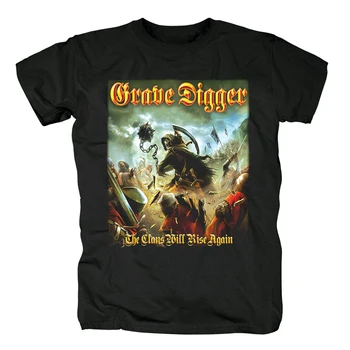 

Bloodhoof Grave Digger men's black heavy metal cotton T-Shirt Asian Size