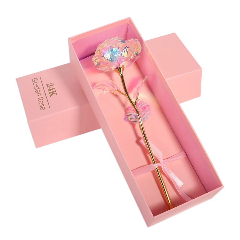 24K Золотая фольга Роза День Святого Валентина креативный подарок длится навсегда любовь свадебный Декор цветок с розовой коробкой
