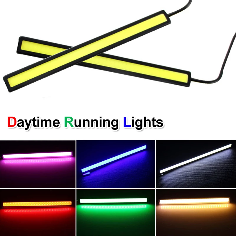 2PCS Ultra Bright LED Daytime Running Lights 6W 17CM Waterproof Auto COB DRL Car Light Source Parking Fog Brake Bar Lamp | Автомобили и