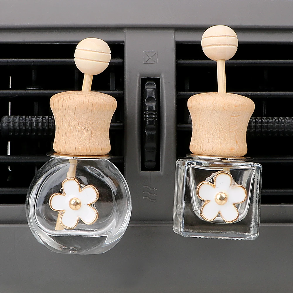 

Car Perfume Clip Air Freshener For Essential Oils Diffuser Empty Glass Bottle Fragrance Air Vent Outlet Ornament Auto Decoration