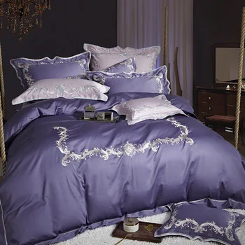 

Golden Egyptian Cotton Bedding Set Super King Queen Size Bed Set Luxury Embroidery Bedding 100% Handmade Bed Sheet Duvet Cover