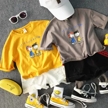 

2-8Y new 2019 summer boys fashion style casual cartoon O-neck t shirt 1pc kids short summer t shirt 1pc