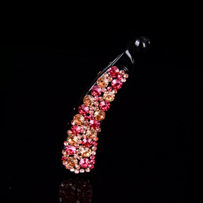 Rose Red 10cm Женские подарки, женские заколки для волос с бантиком, 1 ПК прозрачный корейский заколка для волос в форме банана, цвета конфет, 12 цветов, разные цвета, для девочек - Цвет: Rose Red 10cm