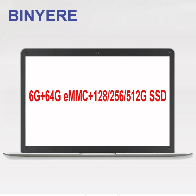 BINYEAE ноутбук 14 дюймов 6 ГБ оперативная память 64 eMMC с 128/256 SSD или 320/500 HDD оконные рамы 10 ультратонкий тетрадь компьютер ips экран