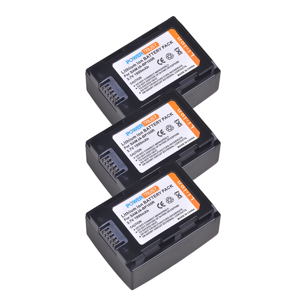 

3PCS IA-BP105R BP105R IA-BP210R IABP210R Li-ion Battery for SAMSUNG SMX-F500 F501 F530 HMX-F900 F910 F920 H320 Cameras