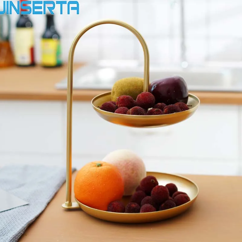 

JINSERTA 2-layer Metal Storage Tray Jewelry Display Plate Cosmetic Organizer Dessert Cake Snack Plate Home Party Wedding Decor